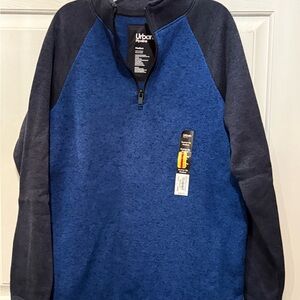 Urban Pipeline Boys Blue and Black 3/4 Zip-Up Sweater Sz M NWT